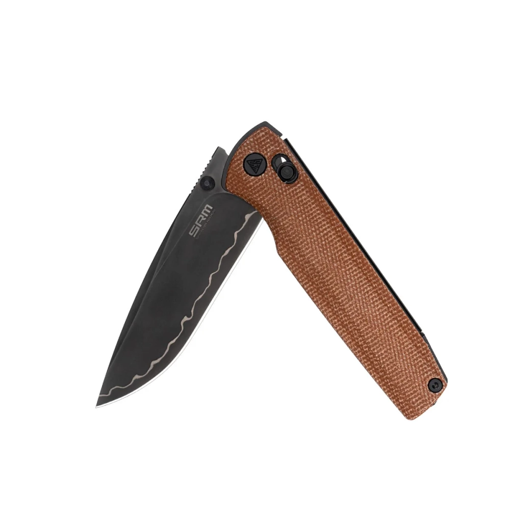 Нож складной SRM 258L-MN2 Terrier Black (140Cr Laminated, Brown Micarta)