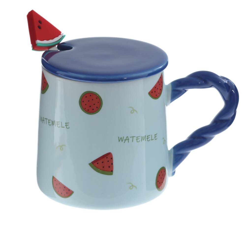 GAEM Кружка с крышкой и ложкой, 320 мл, L13,5 W9 H9,5 см, 4в.