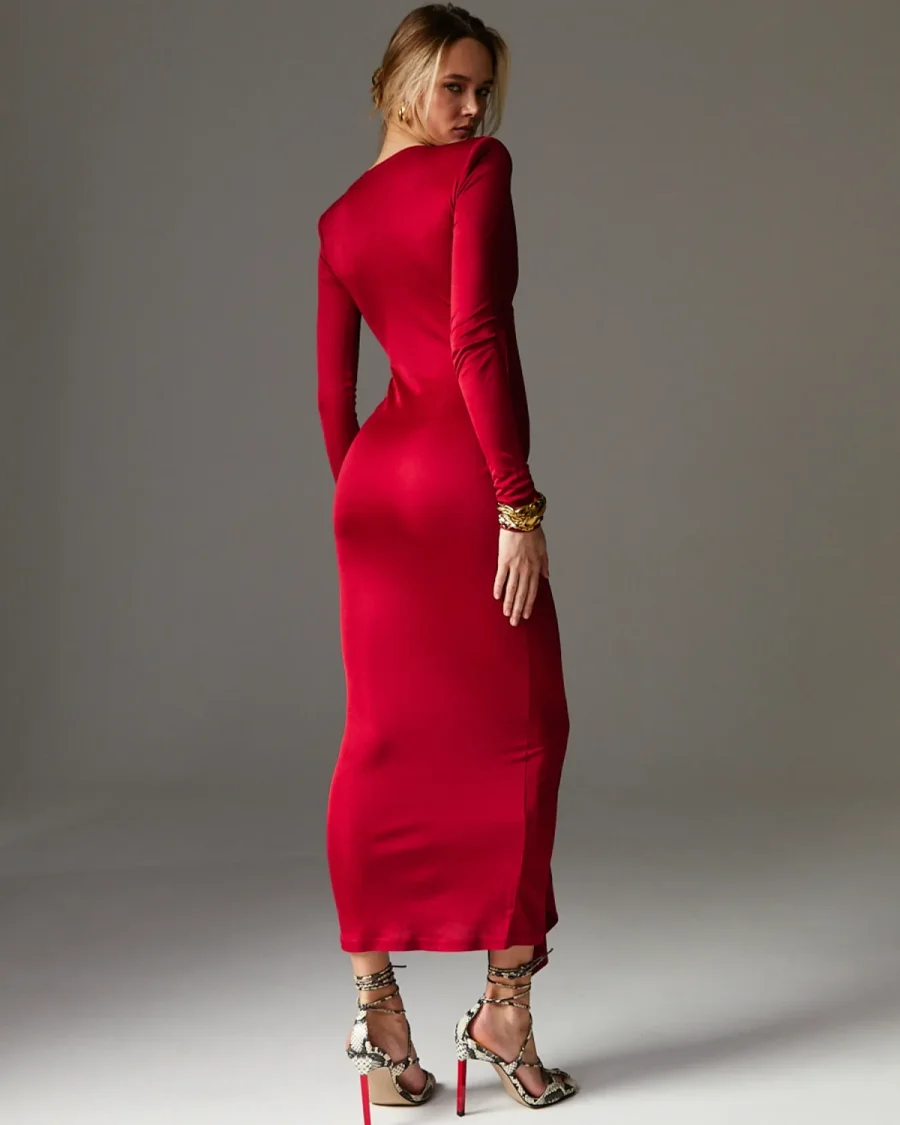 Платье Bilberry с узлом, Красный