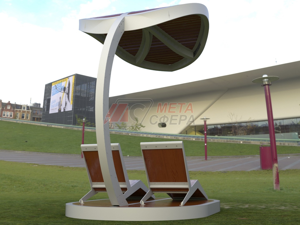 Пергола Лист с шезлонгами