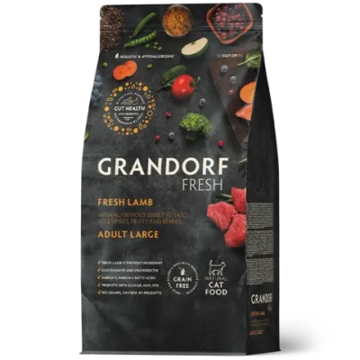 Grandorf Fresh, Fresh Lamb, Adult Large для кошек крупных пород (Свежее мясо ягненка с бататом)