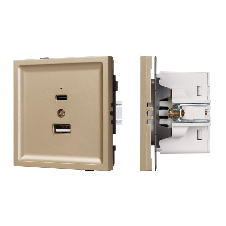 Механизм USB розетки SCT-TENDO-MUAC-SFPL-GD (5V, 3A, QC3) Arlight 054537