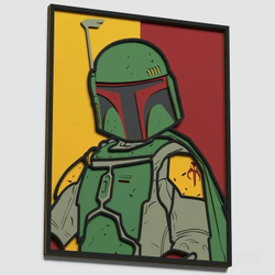 3D Картина по номерам из дерева Боба Фетт, 38x50 см