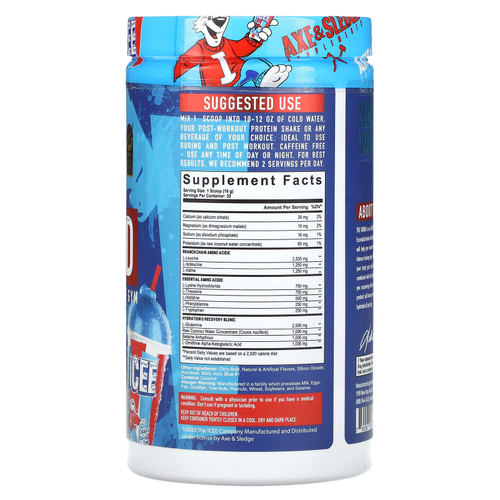 Axe & Sledge Supplements, The Grind, EAAS + Hydration, ледяная голубая малина, 480 г (16,93 унции)