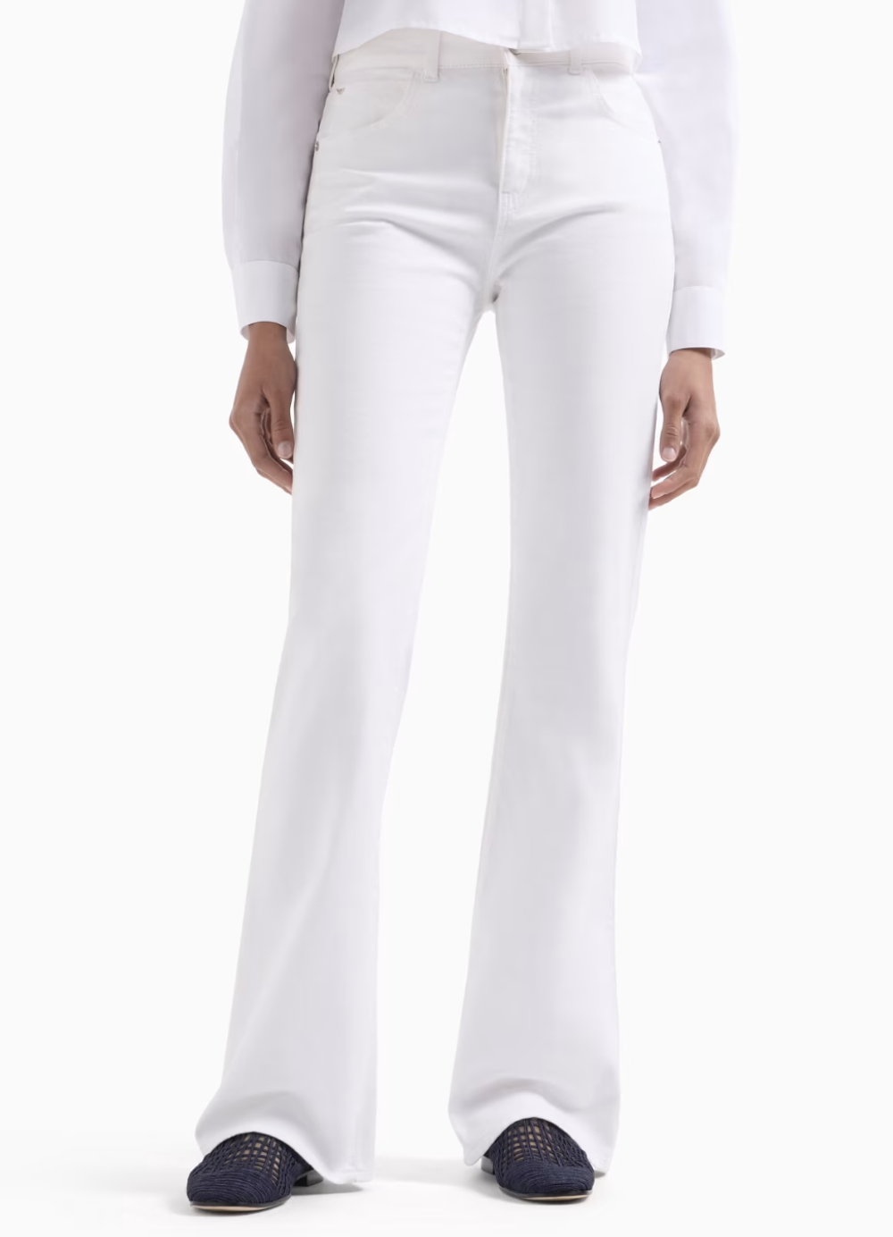 Женские джинсы Emporio Armani J47 Mid-Rise с клёшем из эластичного денима