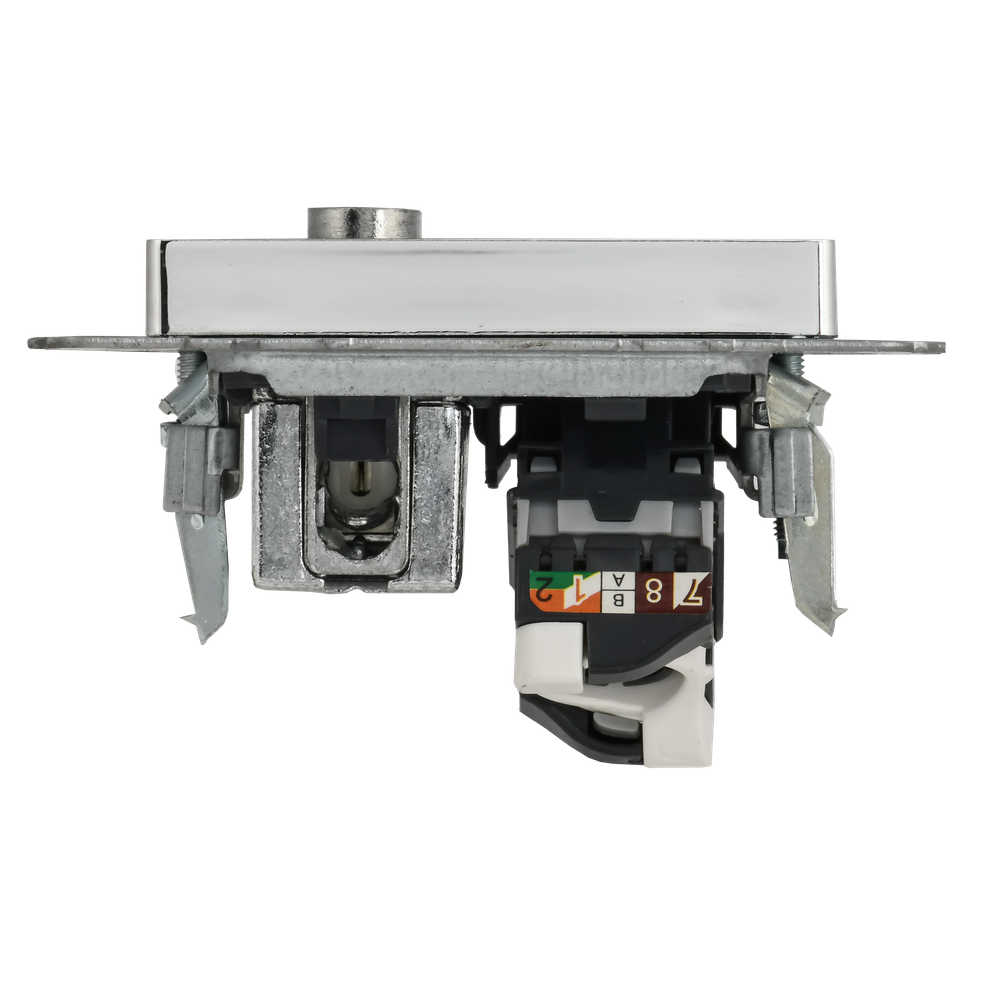 BRITE Розетка двойная TV+RJ45 кат.5E РТВ/РК12-БрГН металл хром/никель IEK