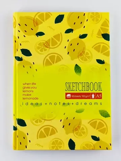 Скетчбук А5 переплёт твёрдый 80л. "Лимонад"
