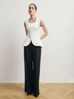 Молочный корсетный топ из атласа "Muse Blanc"