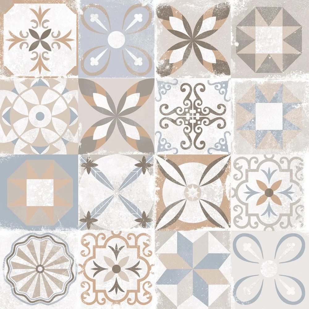 Керамогранит Alma Ceramica GFU6060BTP14R Beton Pro 60x60 микс глазурованный матовый / противоскользящий / карвинг пэчворк / с орнаментом