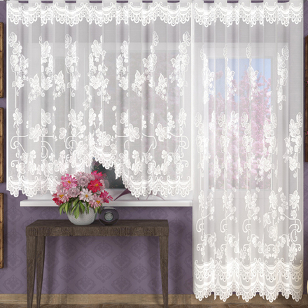 Комплект из двух занавесок "Л. 429", цвет белый, Беларусь.