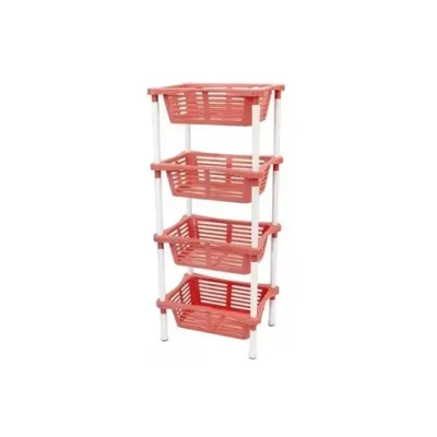 Этажерка с корзинками Krita 4-х секц (коралл)