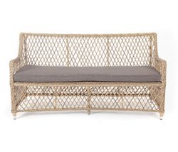 "Латте" диван двухместный из искусственного ротанга, цвет соломенный