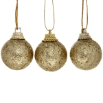 Новогодние шары 3 см (набор 9 шт) «Блестящее напыление», золото
