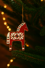 Елочная новогодняя игрушка Красный Конь символ 2026 года