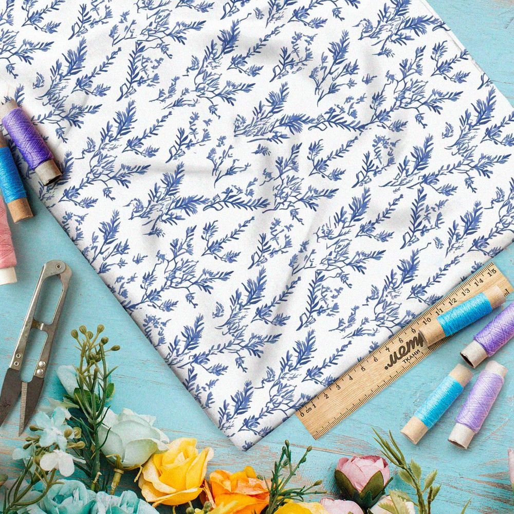 Ткань премиум флис мелкие полевые цветы