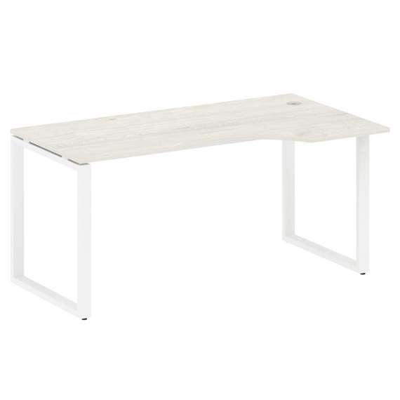Metal System Стол криволинейный правый на О-образном м/к БО.СА-1 (R) Дуб Наварра/Металл Белый 1600*9