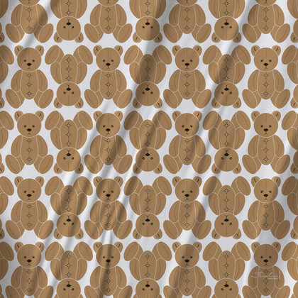 Платок каре 90*90см, ТЭДДИ на белом