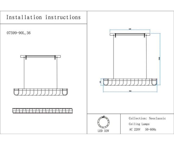 Люстра Kink Light Гэлли 07599-90L,36