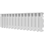 Радиатор алюминиевый STOUT Gamma 350 - 14 секций (подключение боковое, цвет белый)