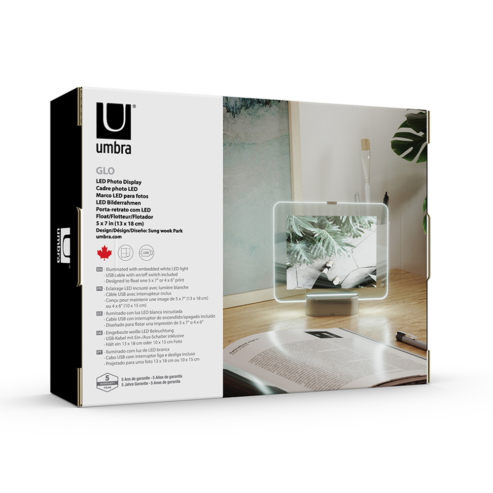 Фоторамка с подсветкой glo 13х18 никель