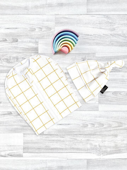 Пеленальный кокон и шапочка Mjölk Клетка