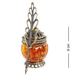 AM-1361 Чернильница «Модерн» (латунь, янтарь)