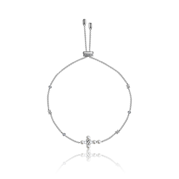 Браслет крест жемчужный на бегунке