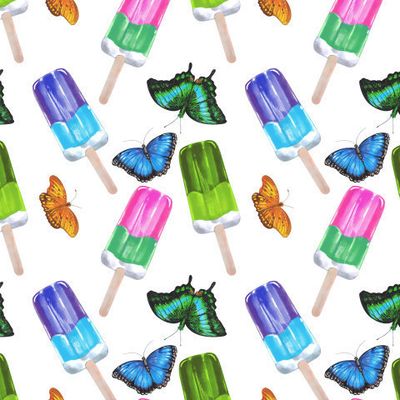 Лето, эскимо, тропические бабочки