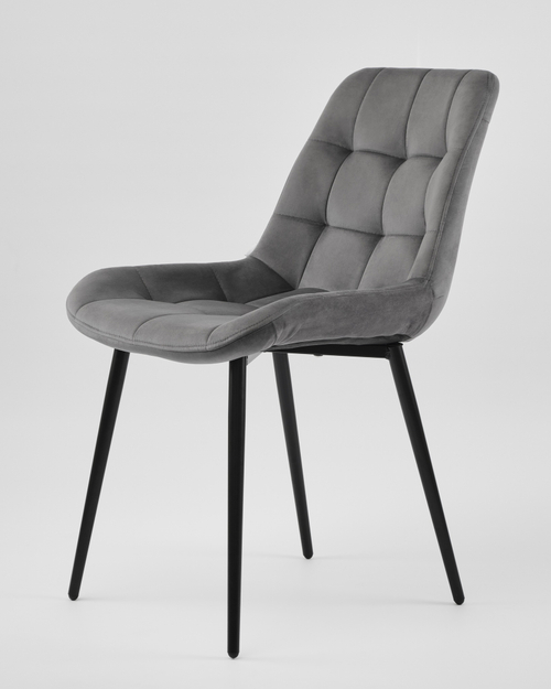 Стул MyFar Феникс темно-серый велюр (комплект 2 шт) MF1001-2