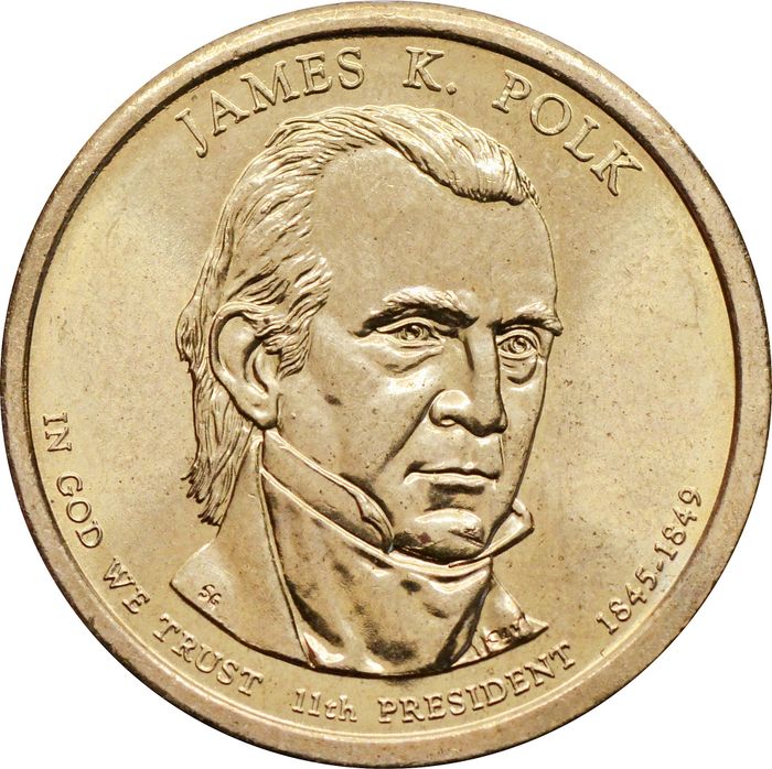 1 доллар (dollar) 2009 P США «Президент США - Джеймс Нокс Полк (1845-1849)»