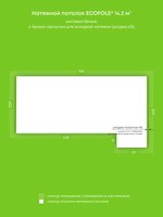 Натяжные потолки 10.2 м2, 12.6 м2, 14.2 м2