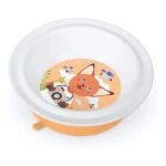 ТАРЕЛКА ДЕТСКАЯ ГЛУБОКАЯ НА ПРИСОСЕ С ОРАНЖЕВЫМ ДЕКОРОМ (Белый)