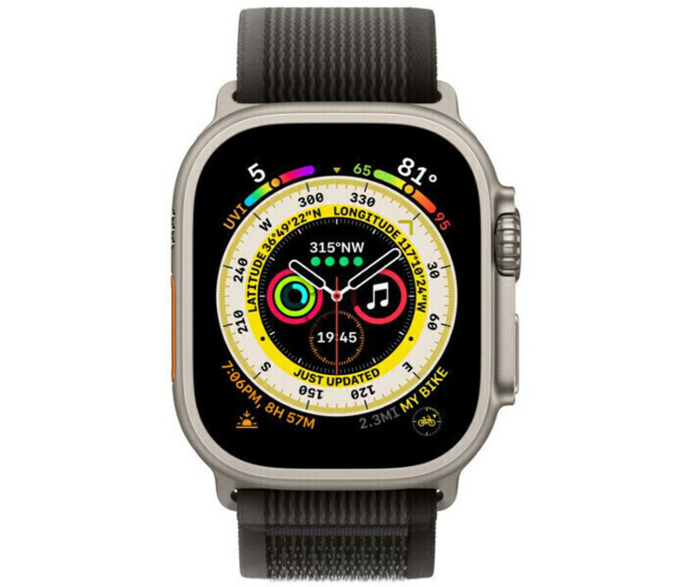 Умные часы Apple Watch Ultra 49 мм Titanium Case, титановый/черно-серый Trail Loop