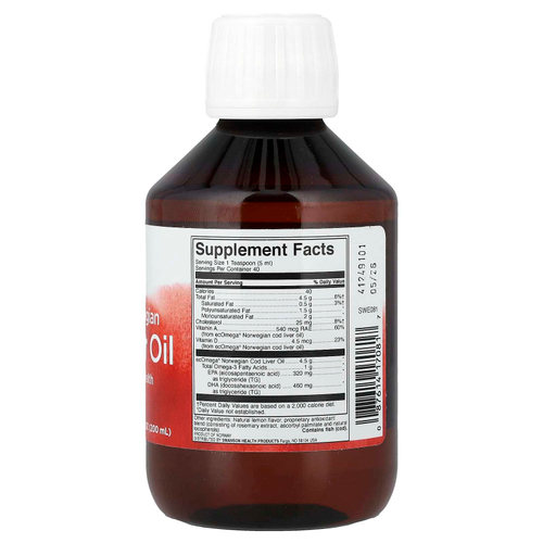 Swanson, Безупречный жидкий жир из печени норвежской трески, 200 мл (6,7 жидк. унц.)
