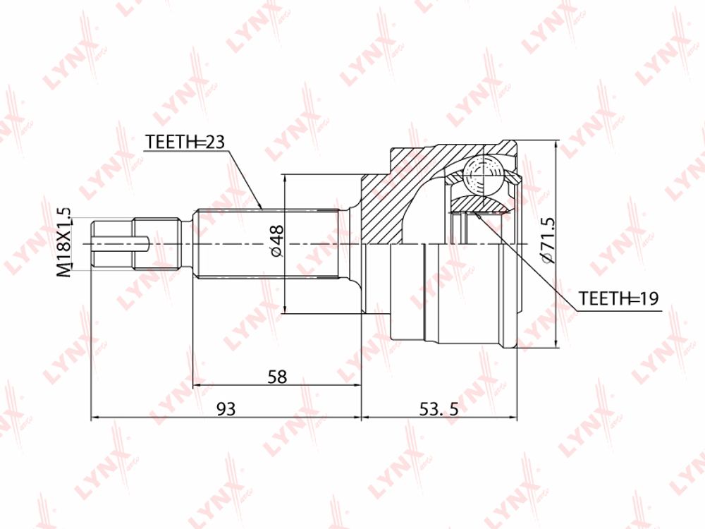ШРУС LYNX CO-5715 (NI-43)