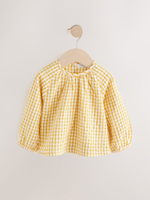 Блуза и вязаный жилет в комплекте для девочки Next E25-162, Горчичный, Молочный