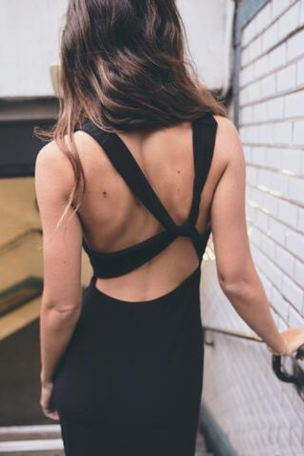 ZARA ПЛАТЬЕ МИДИ С УЗЛОМ СЗАДИ, ЧЕРНЫЙ
