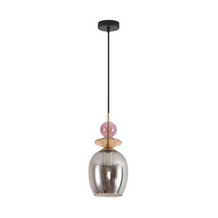 8297/1A MODERNI LN26 368 бронза/смоки/амбер/розовый, металл/стекло Подвес E27 1*40W 220V IRIME