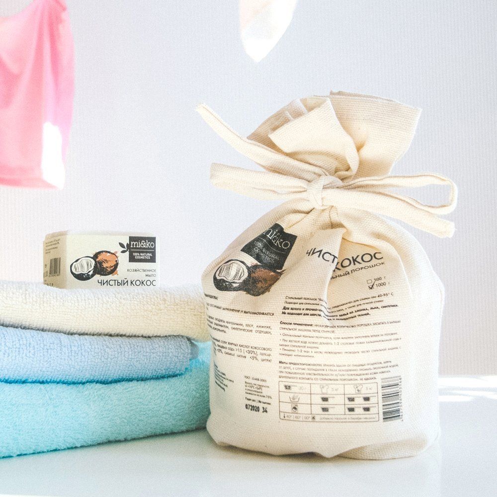 Стиральный порошок Чистый кокос 1 кг (Mi&ko)