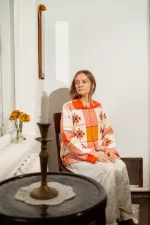 Рубашка Soeurs с подсолнухом красная