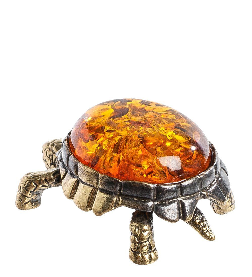 Народные промыслы AM- 607 Фигурка «Черепаха» (латунь, янтарь)