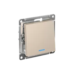 Выключатель 1-кл. AtlasDesign с подсветкой (сх.1а) 10AX мех. песочн. SE ATN001213