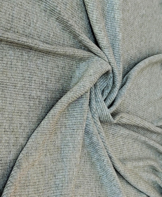 Трикотаж лапша, олива меланж, люрекс, вискоза SOFI