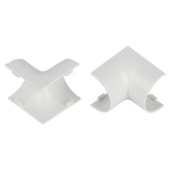 Внутренний угол ЭРА IC-KK-20-12-FW для полукруглого кабель-канала белый 20х12мм 2шт/комплект | Кабель-канал полукруглый