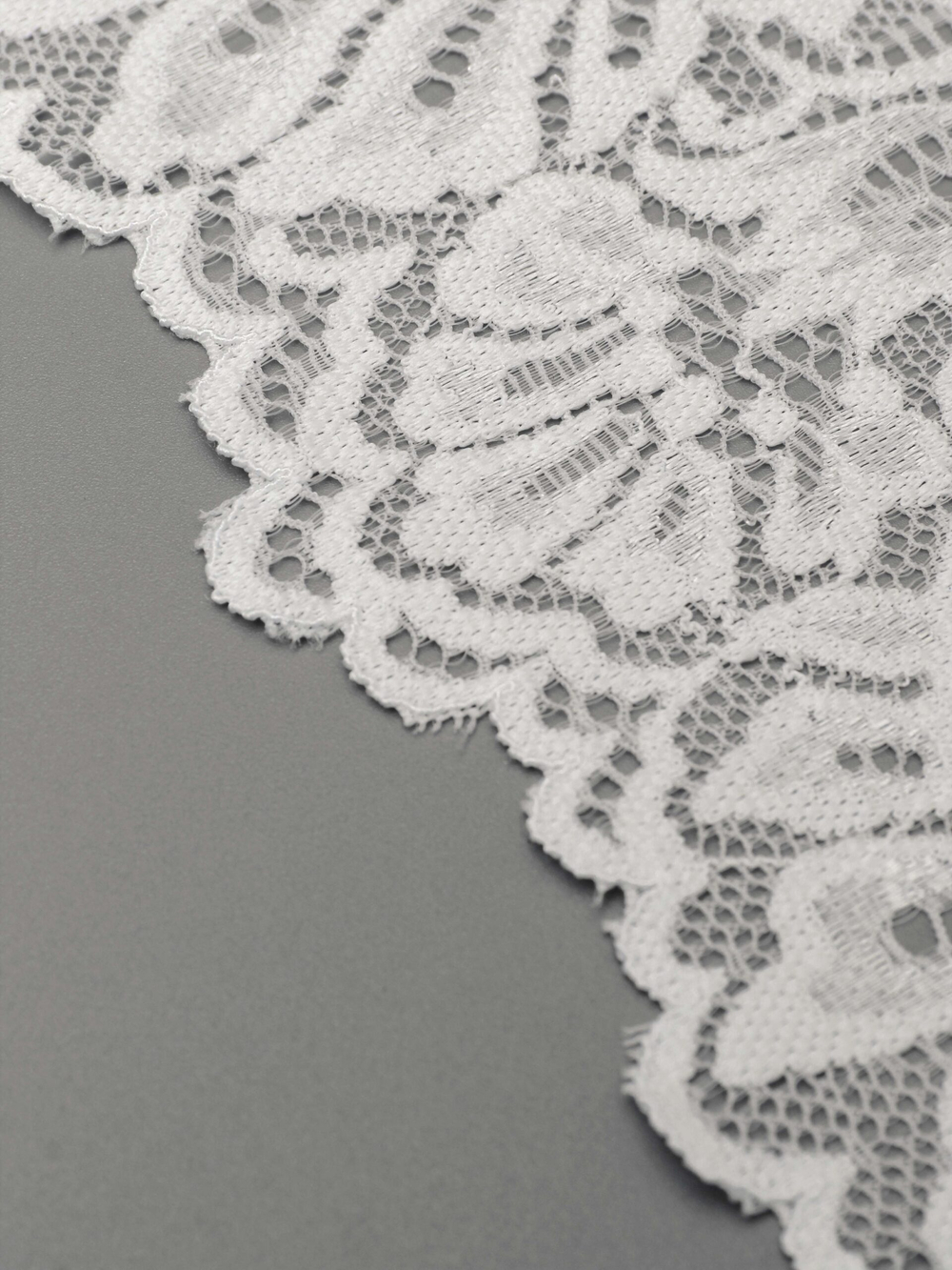Эластичное кружево теплое белое ширина 20 см