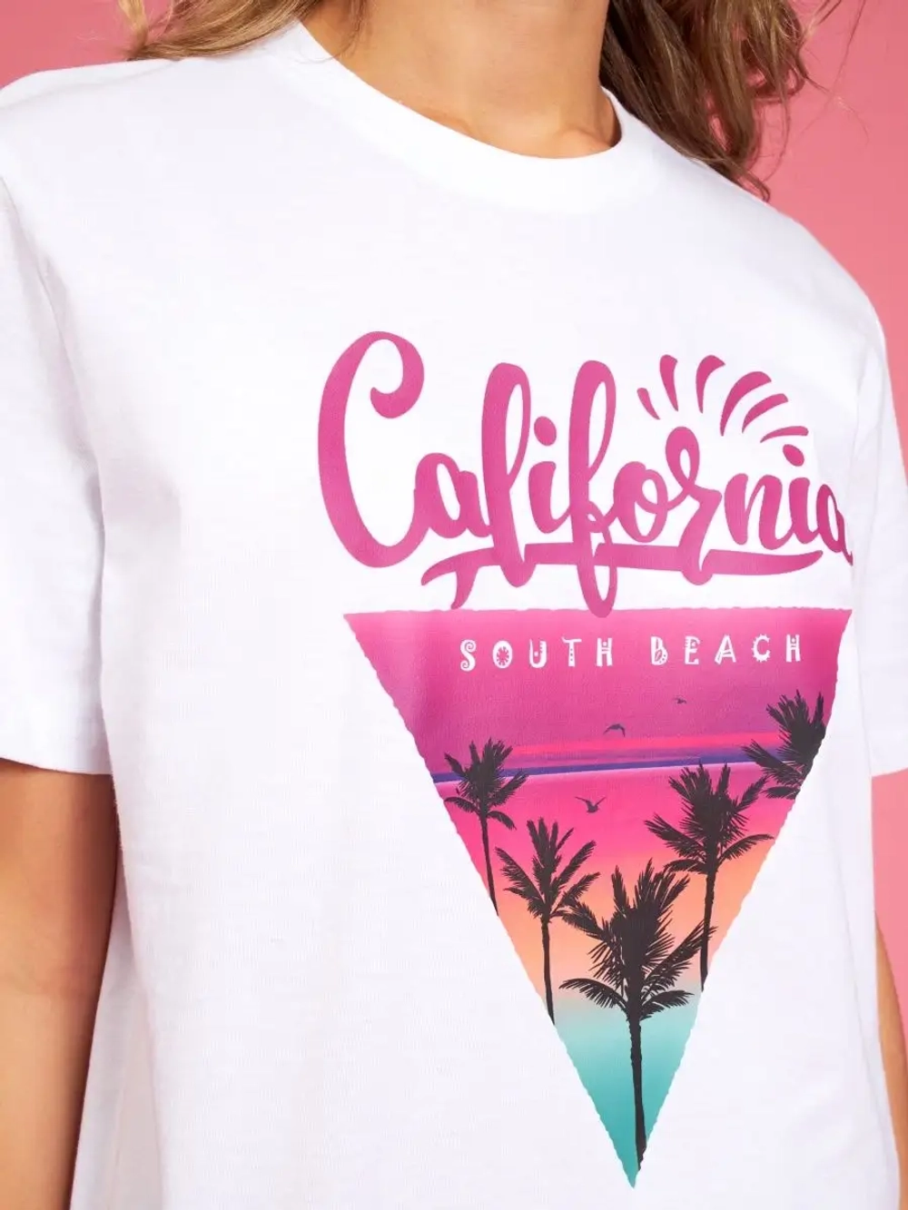 Футболка калифорния california оверсайз белая