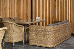 "Кальяри" диван трехместный плетеный из искусственного ротанга (гиацинт), цвет соломенный