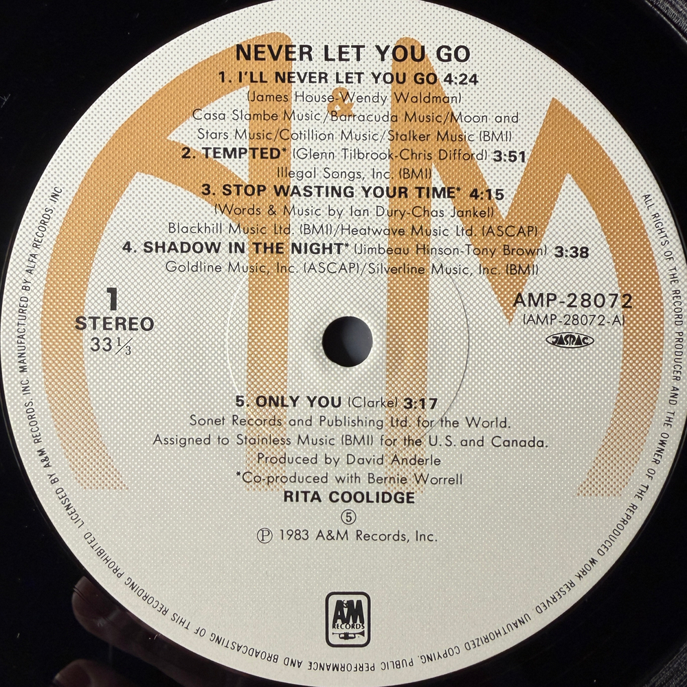 Rita Coolidge ‎– Never Let You Go (Япония 1983г.)Т
