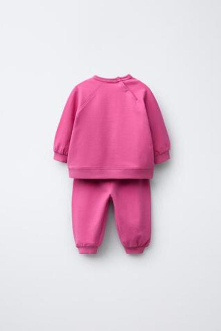 ZARA КОМПЛЕКТ: ТОЛСТОВКА И БРЮКИ-ДЖОГГЕРЫ, МЯГКИЙ РОЗОВЫЙ