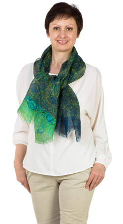 Шаль 50х150 Petrusse Meisje сине-зеленый Франция